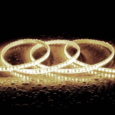 220V LED Strip Autorectified SMD Dimmable 120LED/m 10W/m 1000lm/m 12mm Wide Cut at Every 10cm IP65 Custom Length