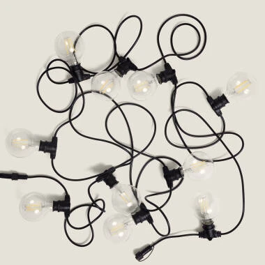 Guirlande Extérieure avec Ampoules LED B22 Filament G95 10 m IP44 Noir