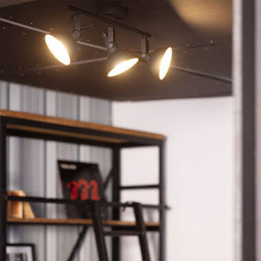 LEDKIA LIGHTING Deckenleuchte Sinner – 3 Strahlbarer Spot, Schwarz, Aluminium, 50 W