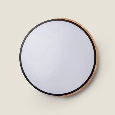 Immagine di Plafoniera LED Circolare da 24 W in Legno e Alluminio, Ø 418 mm, CCT Selezionabile, Semi-Dari