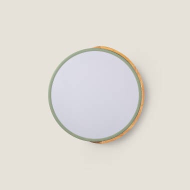 Immagine di Plafoniera LED Circolare da 18 W in Legno e Alluminio, Ø 320 mm, CCT Selezionabile, Semi-Dari