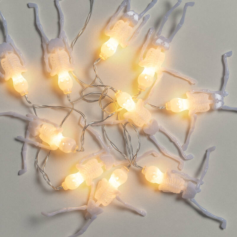 Image de Guirlande LED Squelettes d'Halloween à Piles 1,65 m 