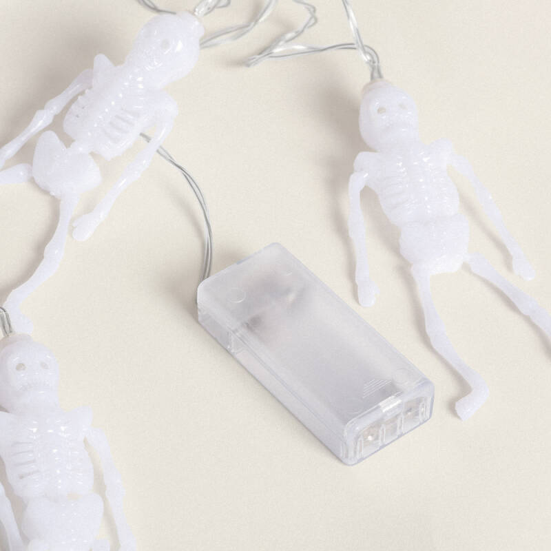 Image de Guirlande LED Squelettes d'Halloween à Piles 1,65 m 