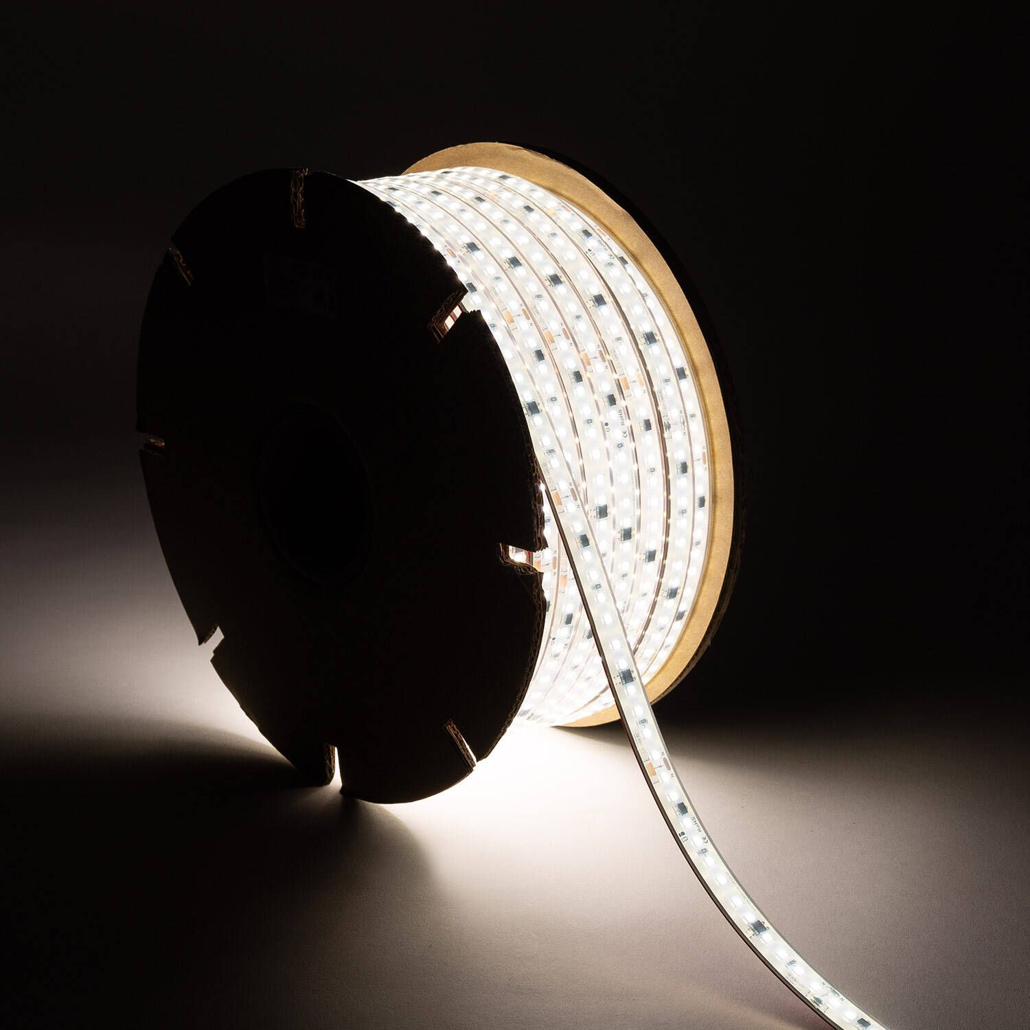 Taśma Led Ściemnialna 220V SMD Samoregulująca 120 LED/m ROLKA 50m 14W/m 1680lm/m SILICONE FLEX Szerokość 12mm Cięcie 10cm IP67 - widok 3