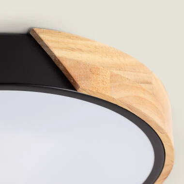 Image of Semi-Dari Round 36W Wood CCT Selectable LED Ceiling Light Ø500 mm