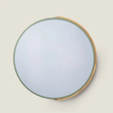 Immagine di Plafoniera LED Circolare da 36 W in Legno e Alluminio, Ø 500 mm, CCT Selezionabile, Semi-Dari