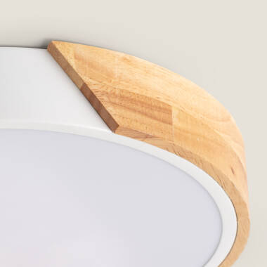 Afbeelding van Plafondlamp LED 36W Rond Hout en Aluminium Ø500 mm CCT Selecteerbaar Semi-Dari