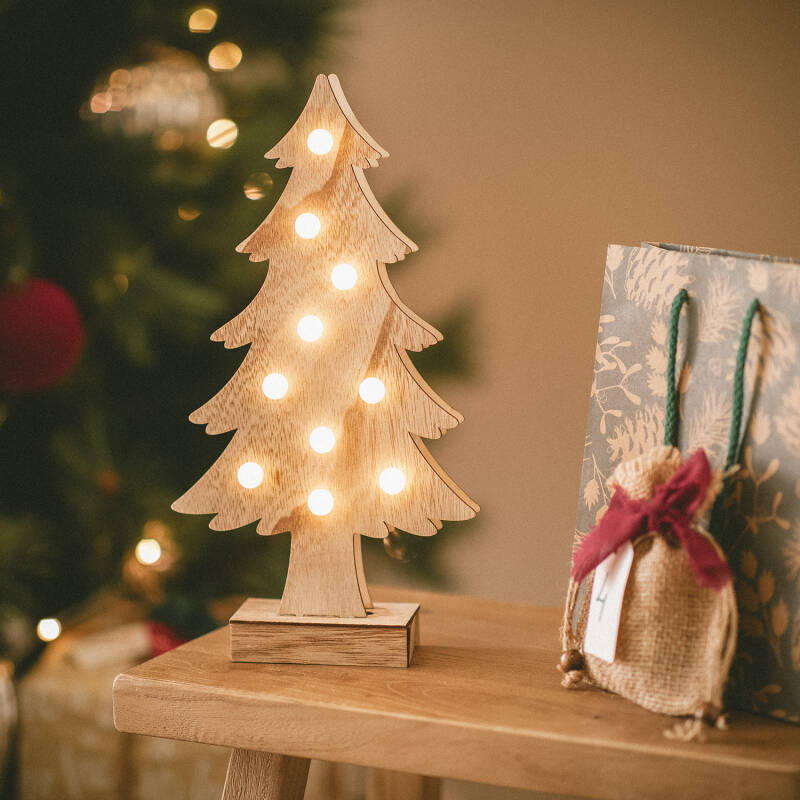 Albero Di Natale A Spirale Con Luci LED - 33 Cm, Decorazione Da Scrivania A Batteria, Luce Bianca Calda