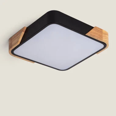 Plafondlamp LED 18W Vierkant Hout 325x325 mm CCT Selecteerbaar Selecteerbare Semi-Dari