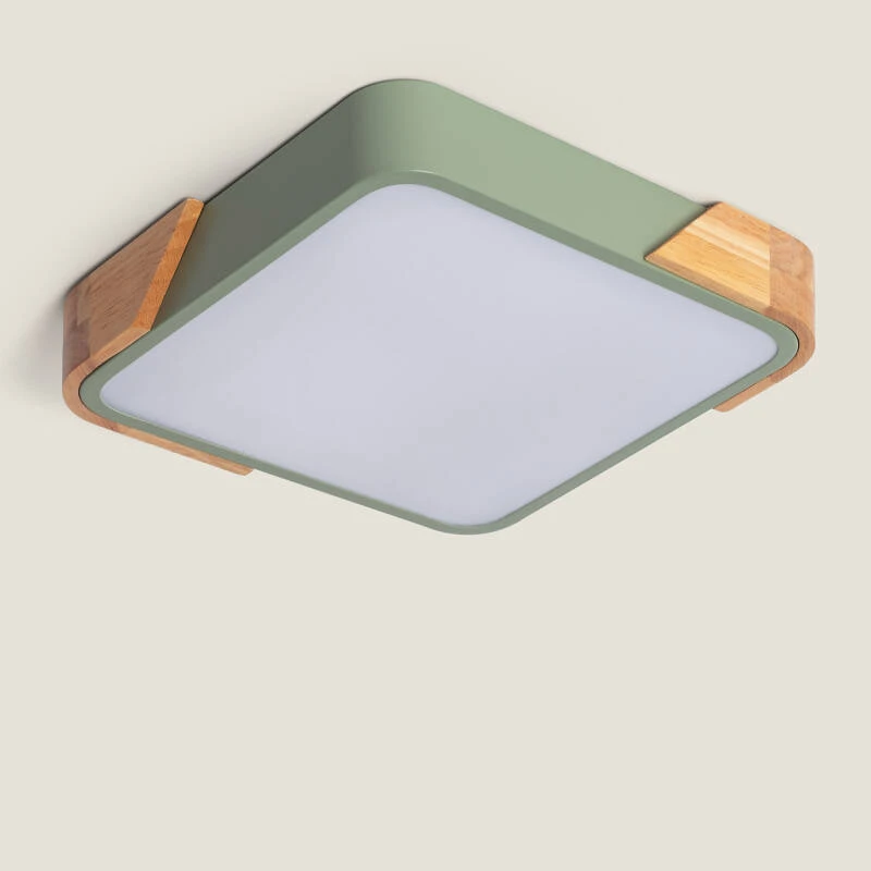 Afbeelding van Plafondlamp LED 18W Vierkant Hout 325x325 mm CCT Selecteerbaar Selecteerbare Semi-Dari