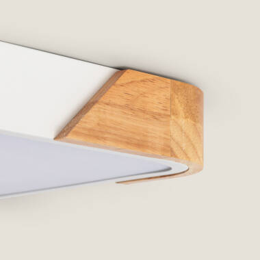 Afbeelding van Plafondlamp LED 18W Vierkant Hout 325x325 mm CCT Selecteerbaar Selecteerbare Semi-Dari