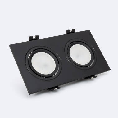 Stropní Podhledové Downlight LED Svítidlo 6W GU10 Čtvercové Naklápěcí Výřez 75x150mm PC