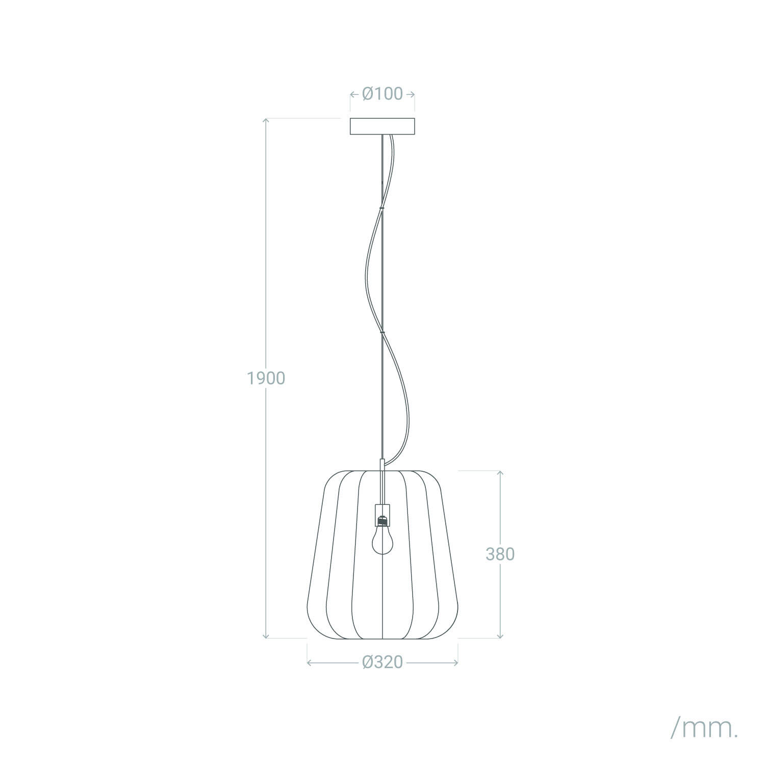 Lampa Wisząca Metal i Szkło Wyoming M - widok prezentacyjny