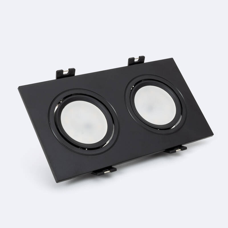 Bild von Downlight Einbaustrahler Eckig Schwenkbar GU10 6W Schnitt 75x150 mm PC