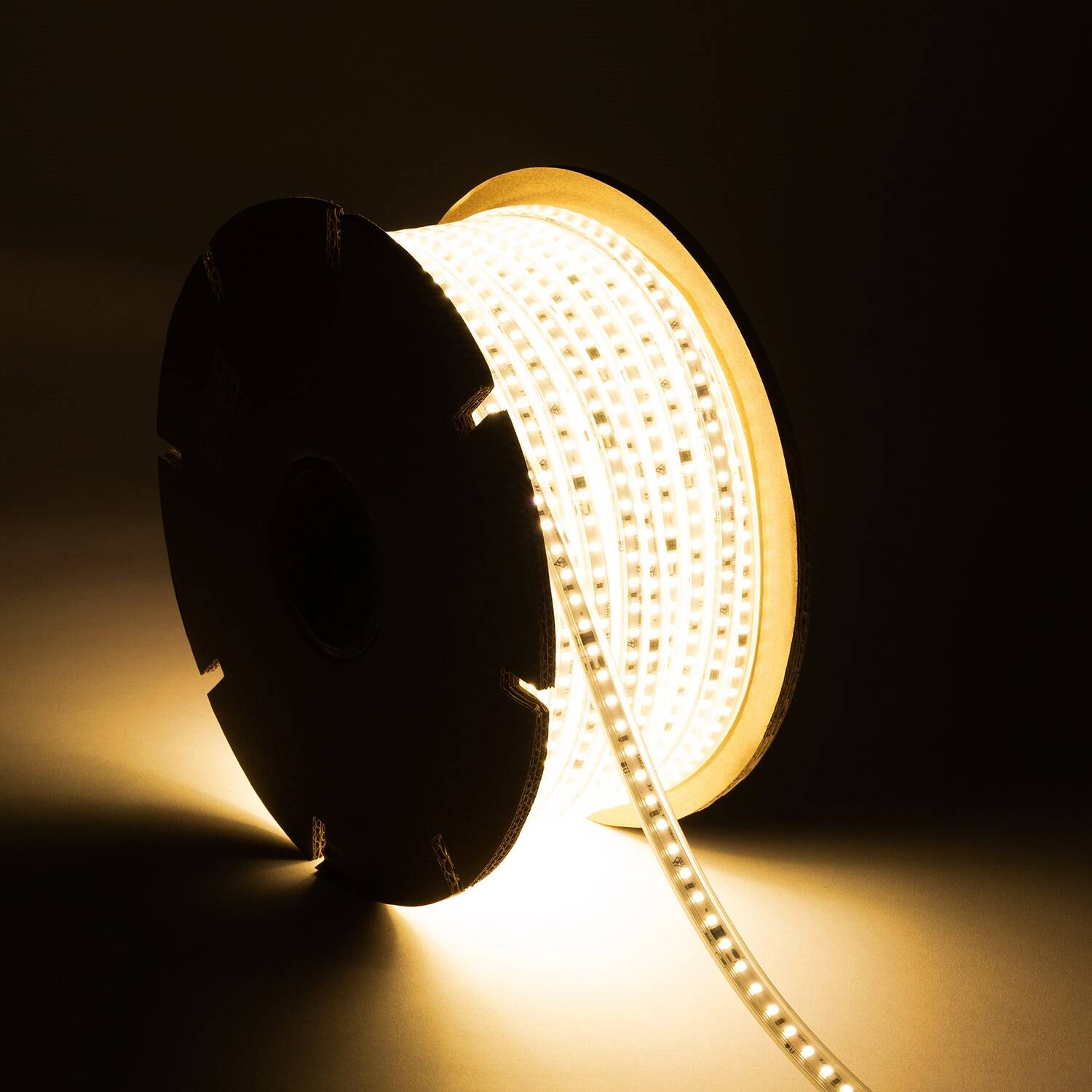 Taśma Led Ściemnialna 220V SMD Samoregulująca 120 LED/m ROLKA 50m 10W/m 1000lm/m Szerokość 12mm Cięcie 10cm IP65