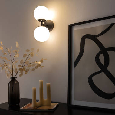 Image of Balts Duplo Metal and Glass Wall Lamp