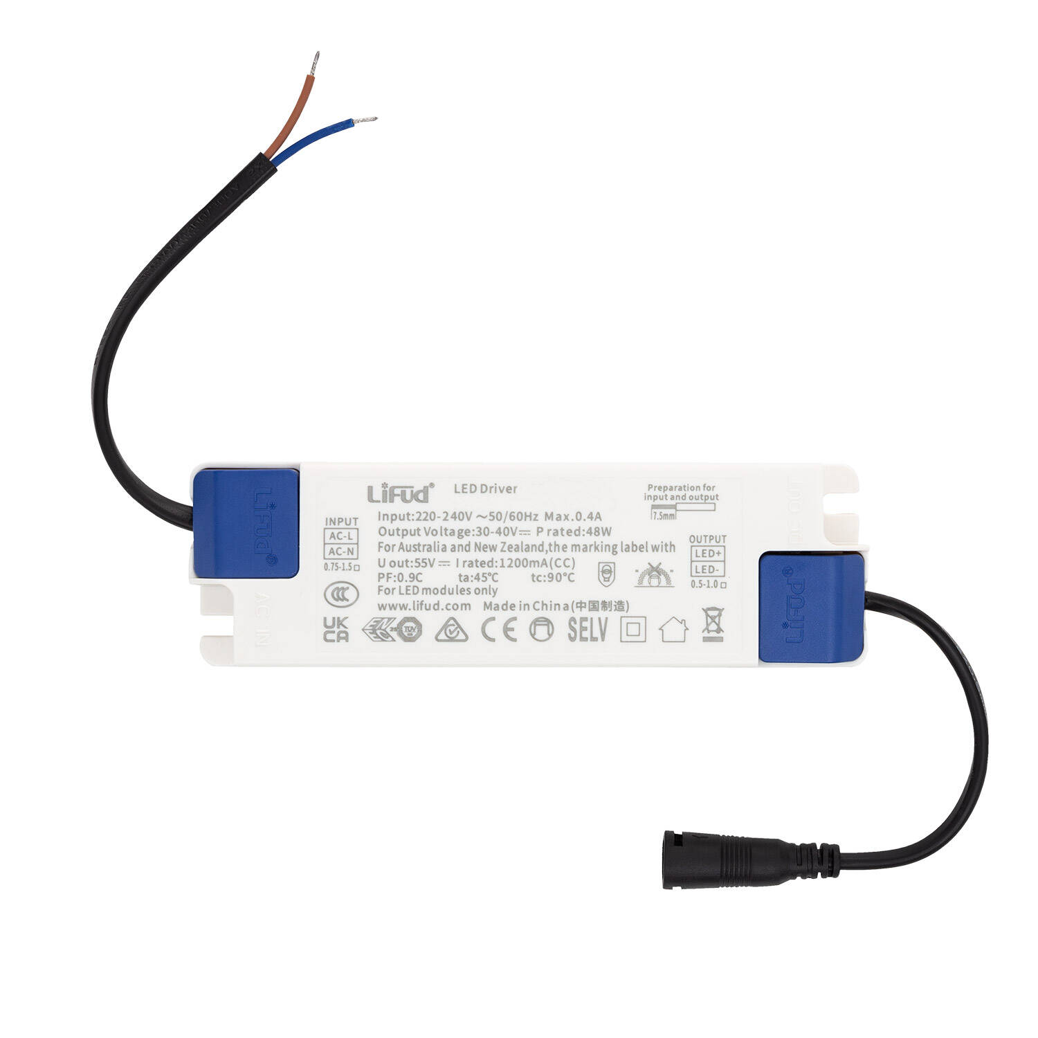 Transformator LIFUD 220-240V No Flicker Wyjście 30-40V 1200mA 48W LF-GIF050YS1200H - widok prezentacyjny