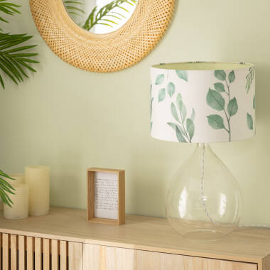 Image de Lampe à Poser Textile et Verre Verdy 