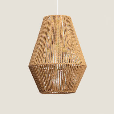 LEDKIA Trilla Pendelleuchte – Geflochtenes Papier, Natur-Look, Höhe 190cm, E27 (ohne Birne)