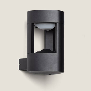Image of Spram 12W Aluminium Outdoor LED Wall Lamp in Black 