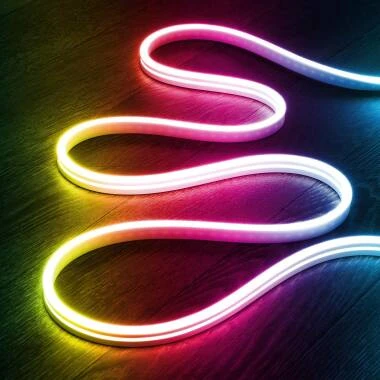 Bobina 50m Striscia LED Neon 24V RGB 9,5W/m IP65 Taglio 5cm