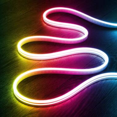 Ruban LED Néon 24V RGB 9.5W/m BOBINE 50m Coupe 5cm IP65