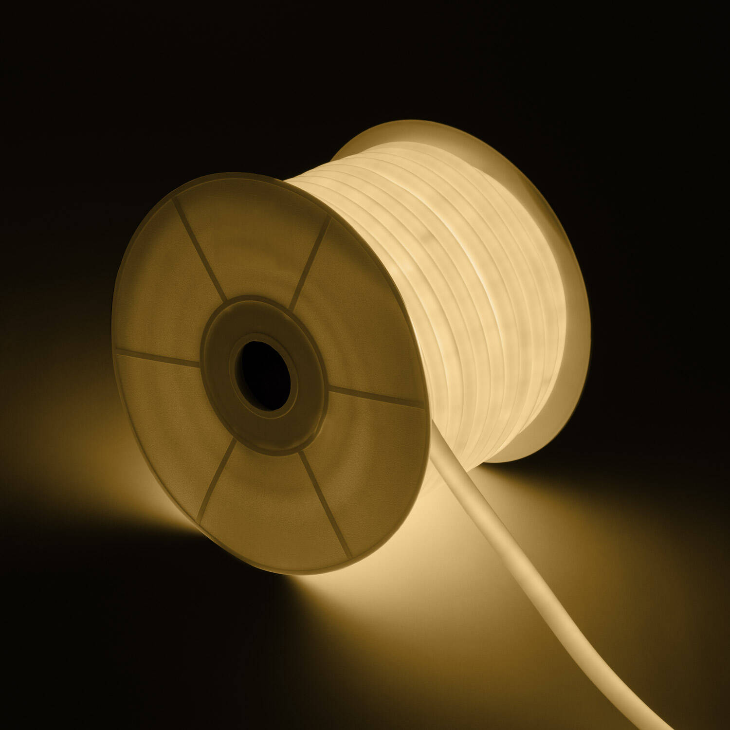 Taśma Led Neon Ściemnialna 220V ROLKA 50m Ciepły Biały Okrągły 360 9W/m Cięcie 100cm IP67