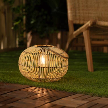 Bild von LED-Tischlampe Aussen Solar aus Rattan Sipur