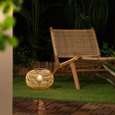 Bild von LED-Tischlampe Aussen Solar aus Rattan Sipur