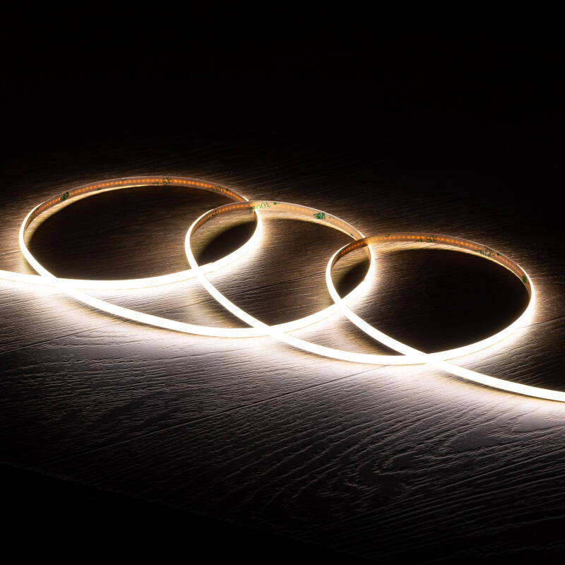 JANDEI COB LED-Streifen 24V – 5 M, 21 W, 3000 LEDs, CRI>90, Zuschneidbar, Selbstklebend, IP20
