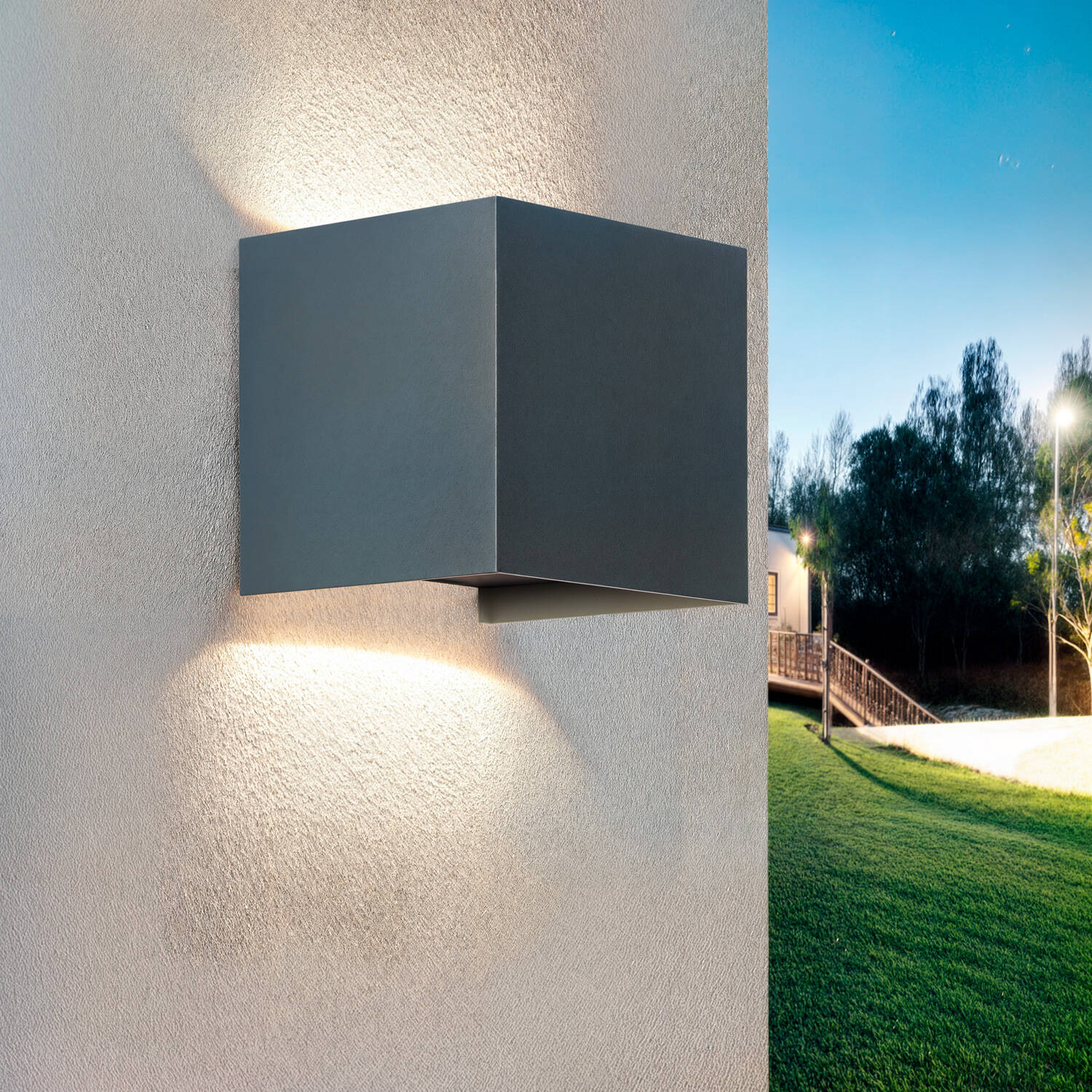 Kinkiet Ścienny LED Zewnętrzny 10W z Aluminium Podwójne Oświetlenie Regulacja CCT Iridix - widok 2