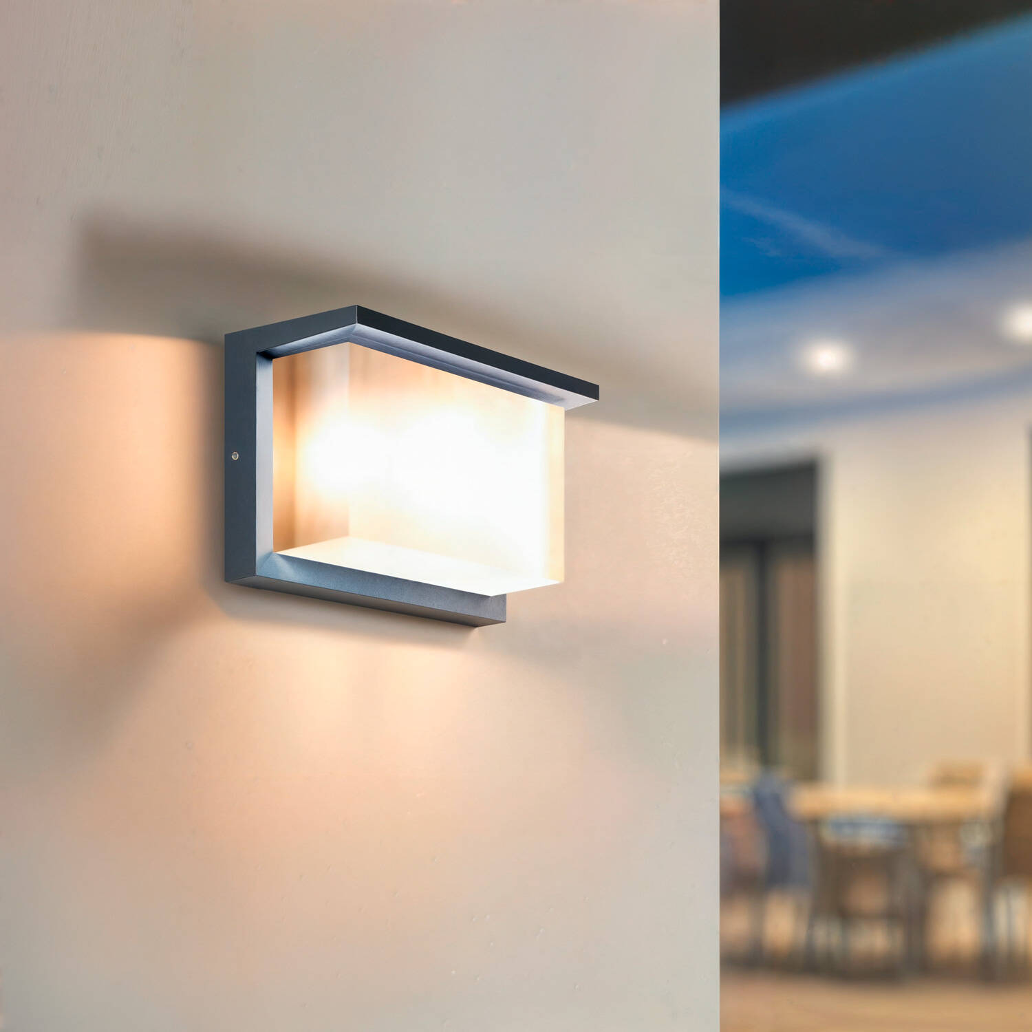 Kinkiet Ścienny LED Zewnętrzny 12W z Aluminium Regulacja CCT Podwójny Difuzor Valorian - widok prezentacyjny