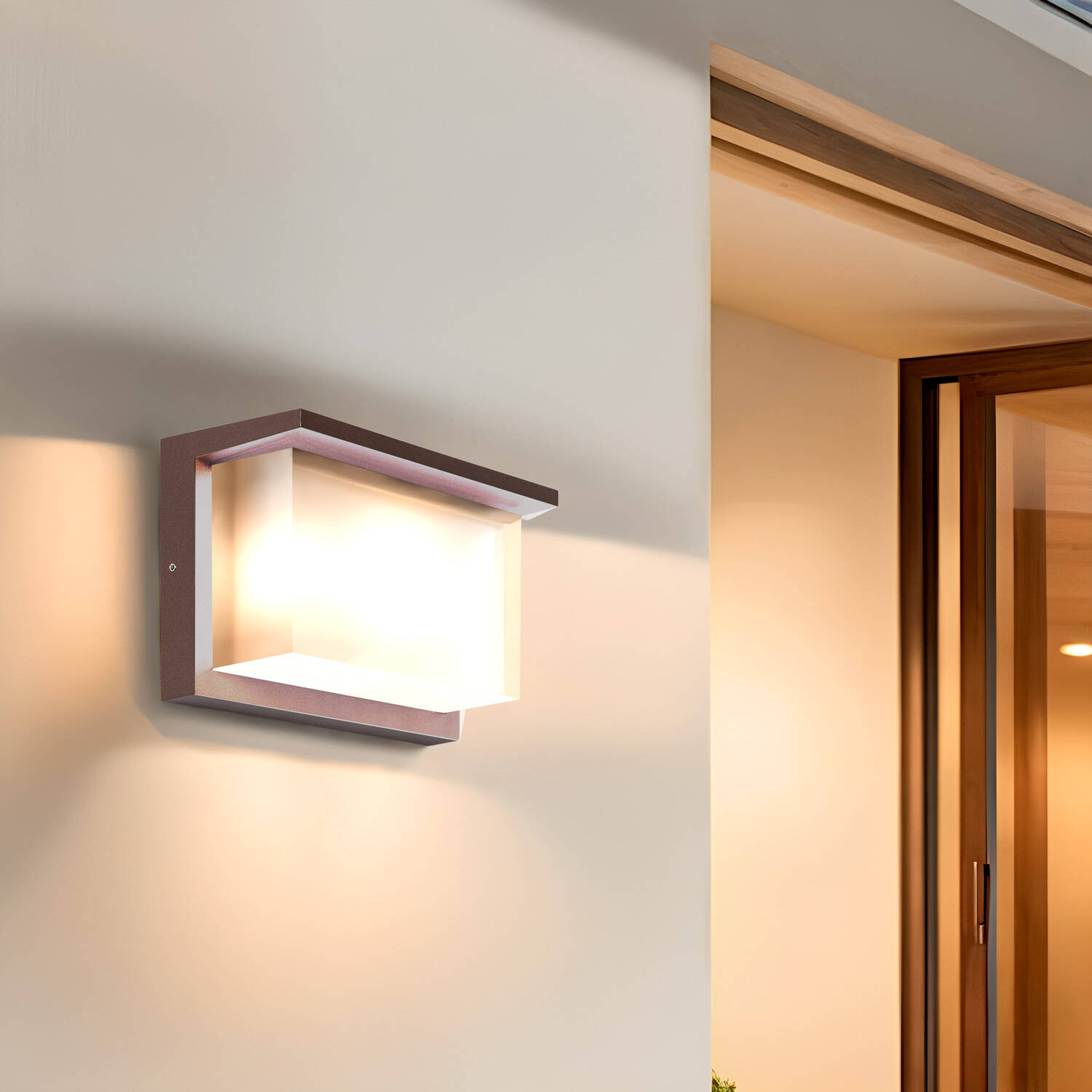 Kinkiet Ścienny LED Zewnętrzny 12W z Aluminium Regulacja CCT Podwójny Difuzor Valorian - widok prezentacyjny