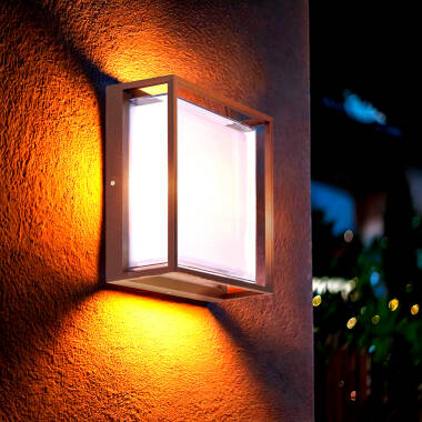 Immagine di Applique da Parete per Esterni LED 20W Alluminio CCT Selezionabile Diffusore Doppio Arelien