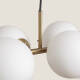 Image de Suspension Métal et Verre Moonlight Brass 6 Spots