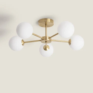 Lampada da Soffitto Metallo eVetro Moonlight Brass 5 Faretti