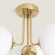 Image de Plafonnier Métal et Verre Moonlight Brass 3 Spots