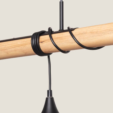 Bild von Pendelleuchte Holz und Metall Monah Bild von Pendelleuchte Holz und Metall Monah