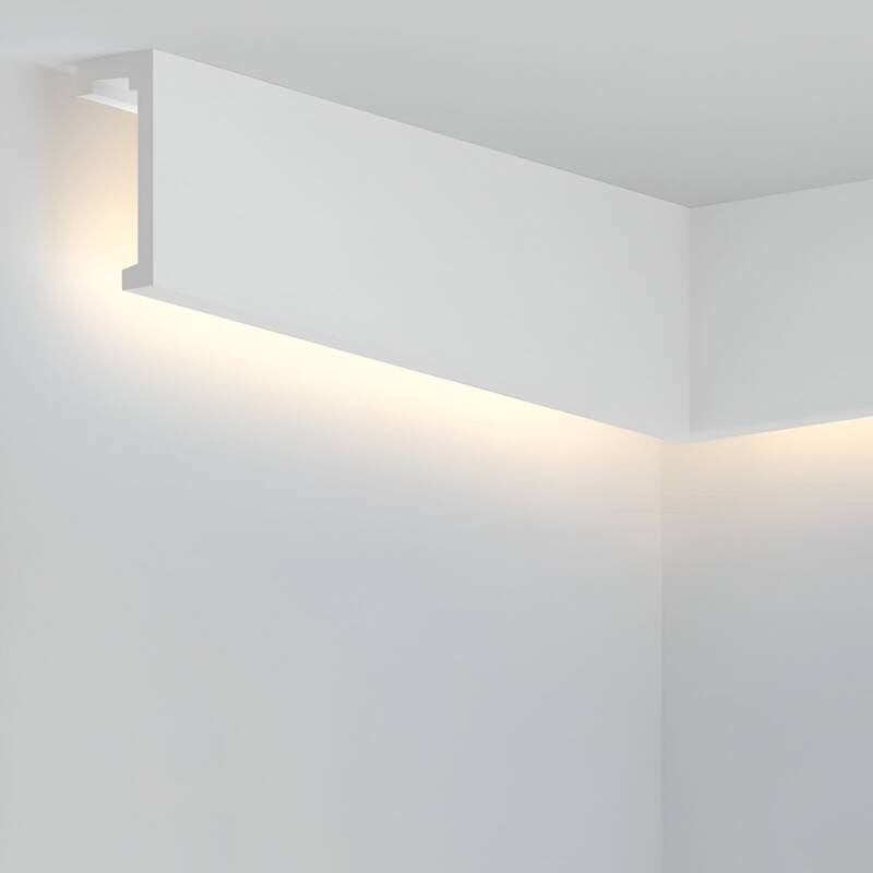 Pareto-Decor LED-Zierleiste OL-24 – 10 Meter XPS, Für Indirekte Beleuchtung (Weiß)