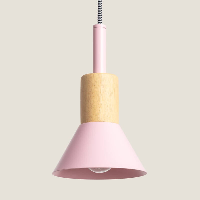 Immagine di Lampada a Sospensione per Bambini Metallo e Legno Demarga Camarena