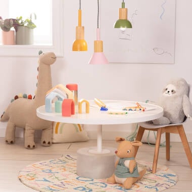 Immagine di Lampada a Sospensione per Bambini Metallo e Legno Demarga Camarena