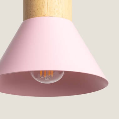 Immagine di Lampada a Sospensione per Bambini Metallo e Legno Demarga Camarena