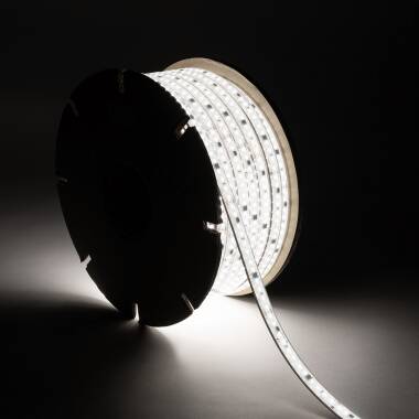 LED Pásek Stmívatelný 220V SMD Samousměrňovací 120 LED/m ROLE 50m 14W/m 1680lm/m SILICONE FLEX Šířka 12mm Střih 10cm IP67