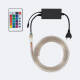 Afbeelding van Led Strip RBG 220V SMD 60 LED/m 10W/m Breedte 16mm te knippen om de 100cm IP65 met afstandbediening IR Op maat