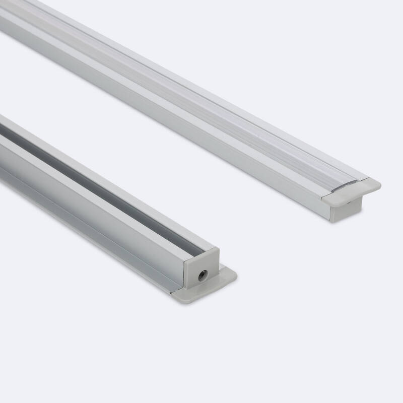 Image of Recessed Aluminium Profile with Continuous Cover & Clips for LED Strip up to 12mm