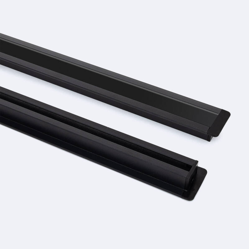 Bild von Aluminiumprofil Einbau mit Clips und durchgehender Abdeckung für LED Streifen bis 12 mm mit durchgehender Abdeckung