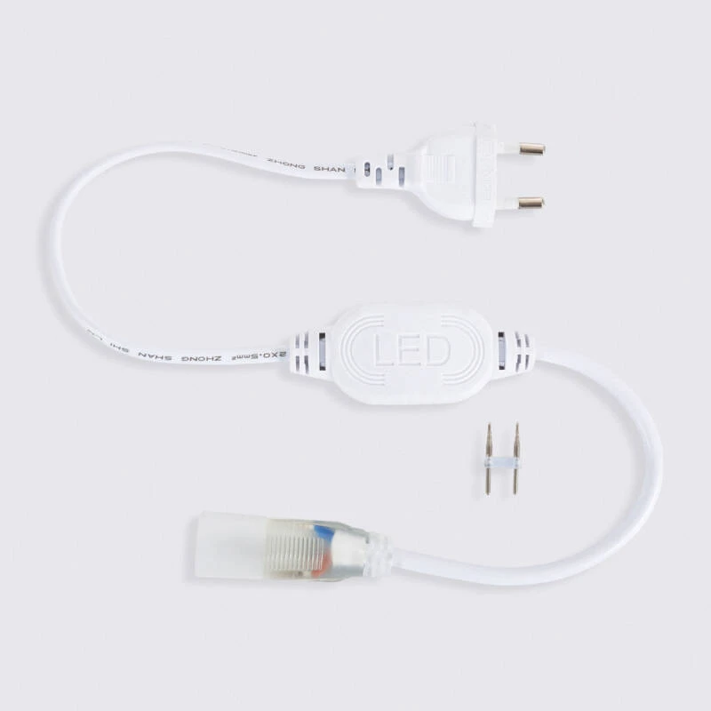 Bild von Gleichrichterkabel LED-Streifen Neon 7,5 W/m Dimmbar 220 V AC 120 LEDs/m Halbrund 180° IP67 Nach Maß Schnitt alle 100 cm