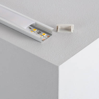 Aluminiumprofil Einbau mit durchgehender Abdeckung für doppelte LED Streifen bis 18 mm