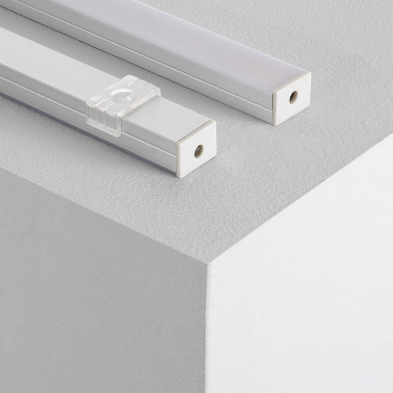 Afbeelding van Aluminium Profiel Opbouw met doorlopende afdekking voor LED Strip tot 15 mm