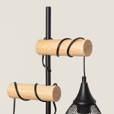 Afbeelding van Staande lamp van Aluminium en Hout Monah